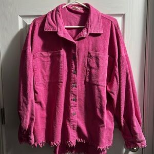 ‼️SOLD‼️Ee:some beautiful pink corduroy oversized jacket size S